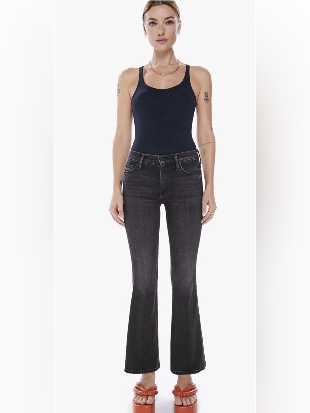 Mother the Weekender Flared Jeans In Deep End Size 28